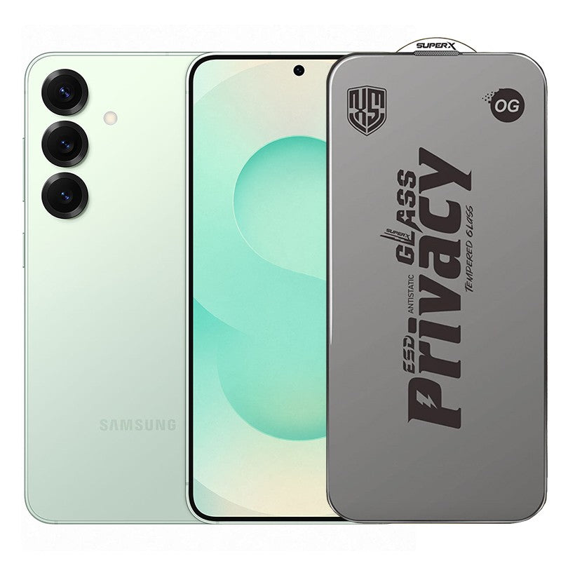 Folie de Protectie pentru Samsung Galaxy S25, Flippy, Sticla Securizata ESD Antistatica, Super-X Privacy OG, Margini