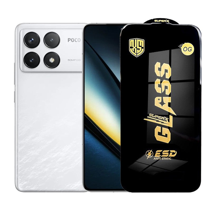Folie de Protectie pentru Xiaomi Poco F6 Pro, Flippy, Sticla Securizata ESD, Margini Negre, Rezistenta la Zgirieturi,