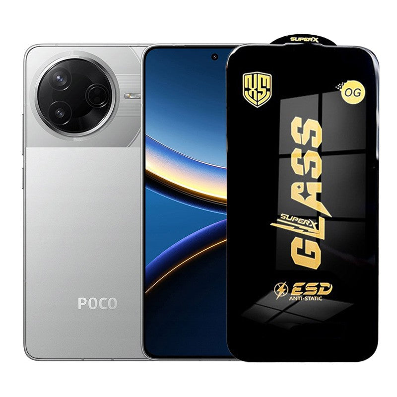 Folie de Protectie pentru Xiaomi Poco F7 Pro, Flippy, Sticla Securizata ESD, Margini Negre, Rezistenta la Zgirieturi,