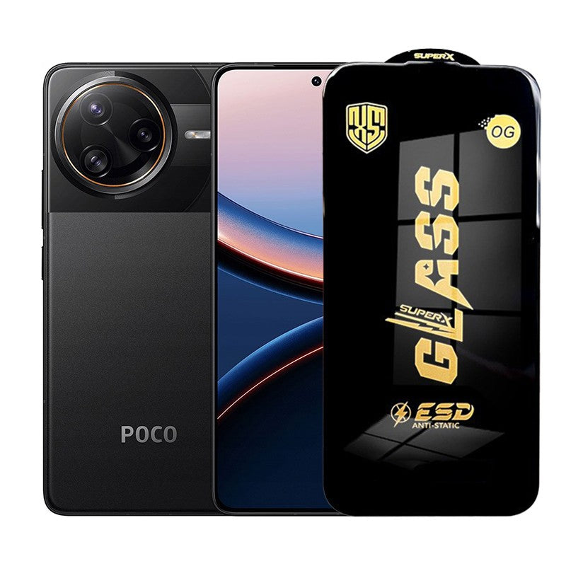 Folie de Protectie pentru Xiaomi Poco F7 Ultra, Flippy, Sticla Securizata ESD, Margini Negre, Rezistenta la Zgirieturi,