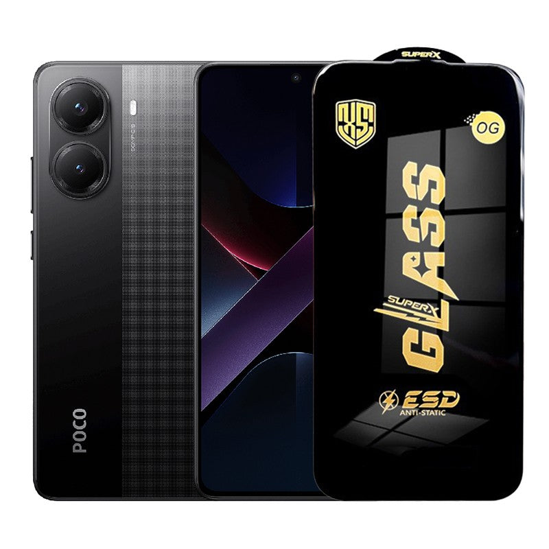 Folie de Protectie pentru Xiaomi Poco X7 Pro, Flippy, Sticla Securizata ESD, Margini Negre, Rezistenta la Zgirieturi,