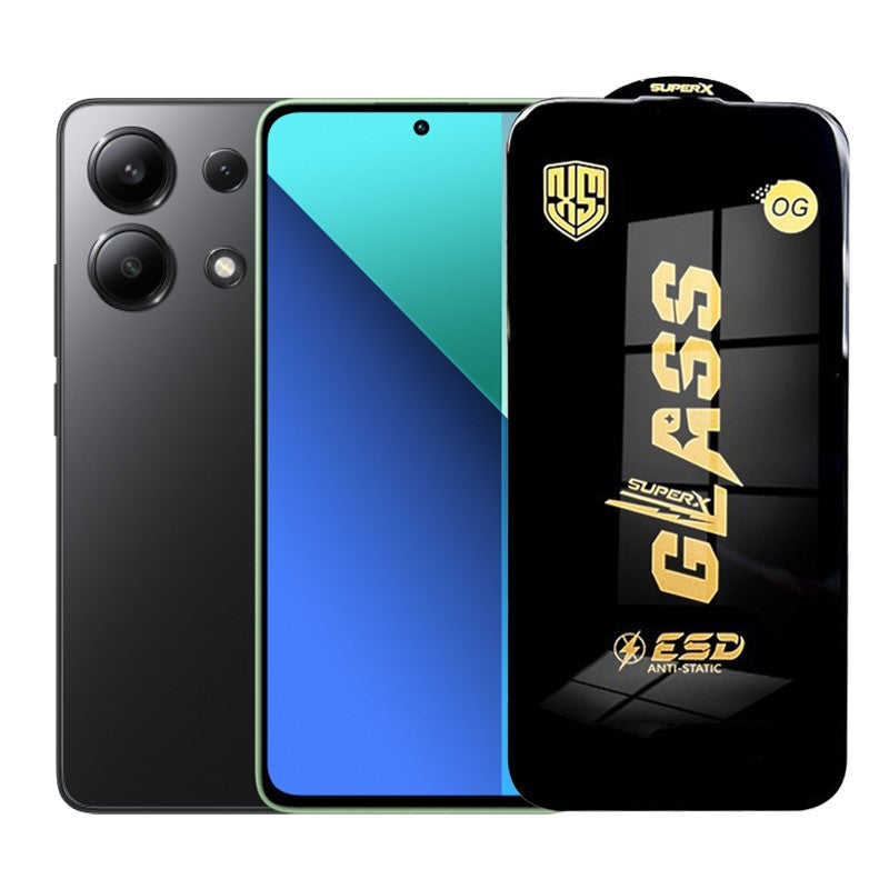 Folie de Protectie pentru Xiaomi Redmi 13, Flippy, Sticla Securizata ESD, Margini Negre, Rezistenta la Zgirieturi,