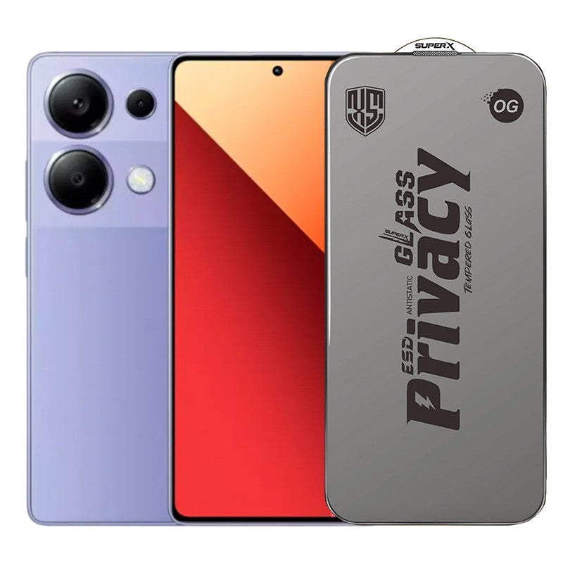 Folie de Protectie pentru Xiaomi Redmi 13T Pro, Flippy, Sticla Securizata ESD Antistatica, Super-X Privacy OG, Margini