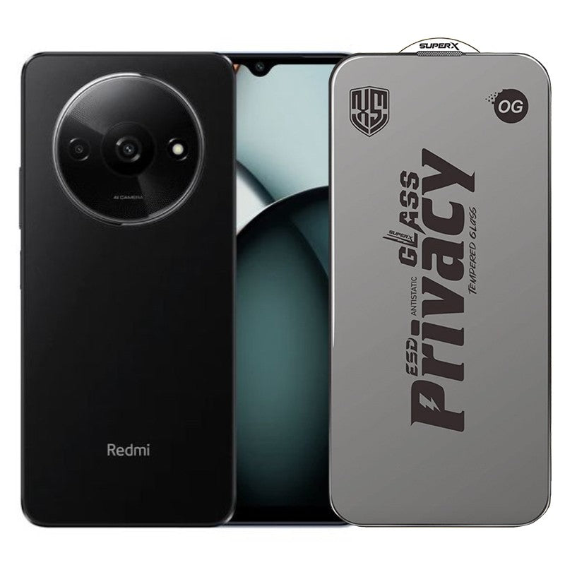 Folie de Protectie pentru Xiaomi Redmi A3x, Flippy, Sticla Securizata ESD Antistatica, Super-X Privacy OG, Margini