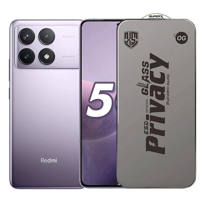 Folie de Protectie pentru Xiaomi Redmi K70, Flippy, Sticla Securizata ESD Antistatica, Super-X Privacy OG, Margini
