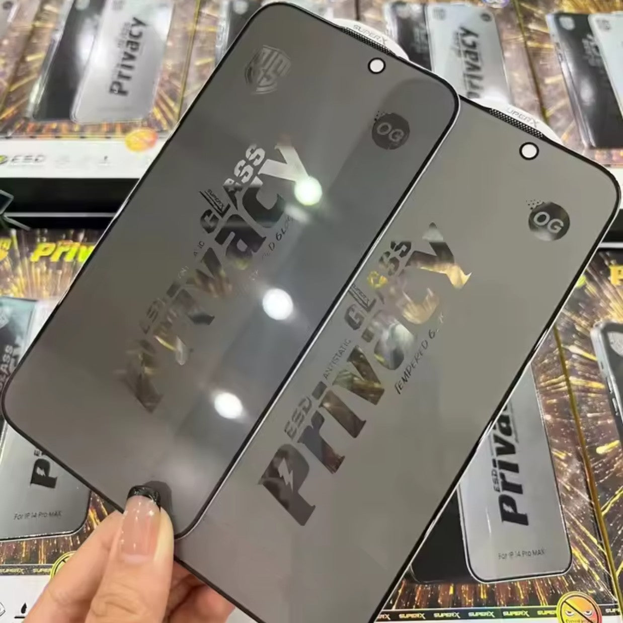 Folie de Protectie pentru Xiaomi Redmi Note 12, Flippy, Sticla Securizata ESD Antistatica, Super-X Privacy OG, Margini