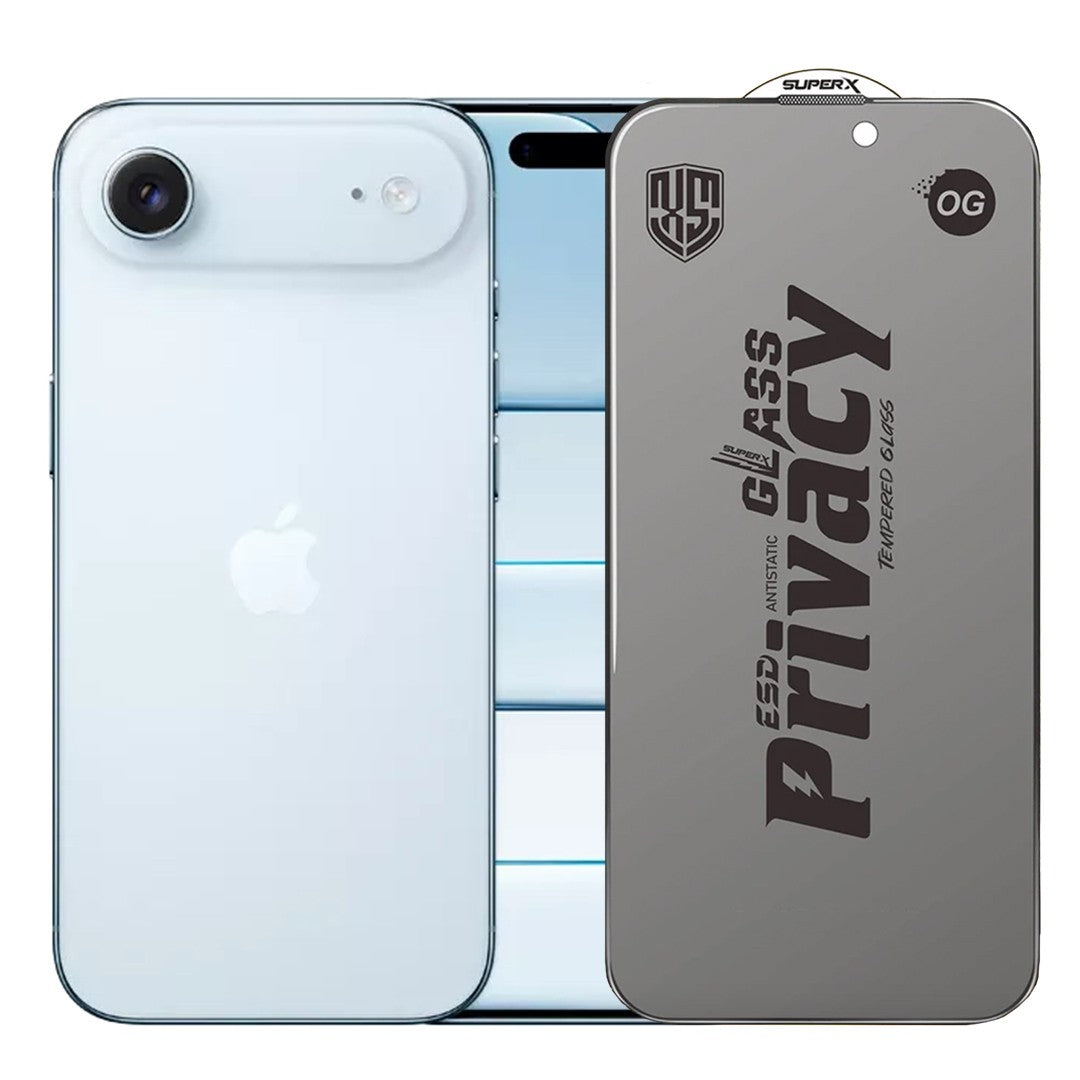 Folie de Sticla Privacy OG pentru Apple iPhone 17 Air, Flippy, Sticla Securizata ESD Antistatica, Super-X, cu Margini