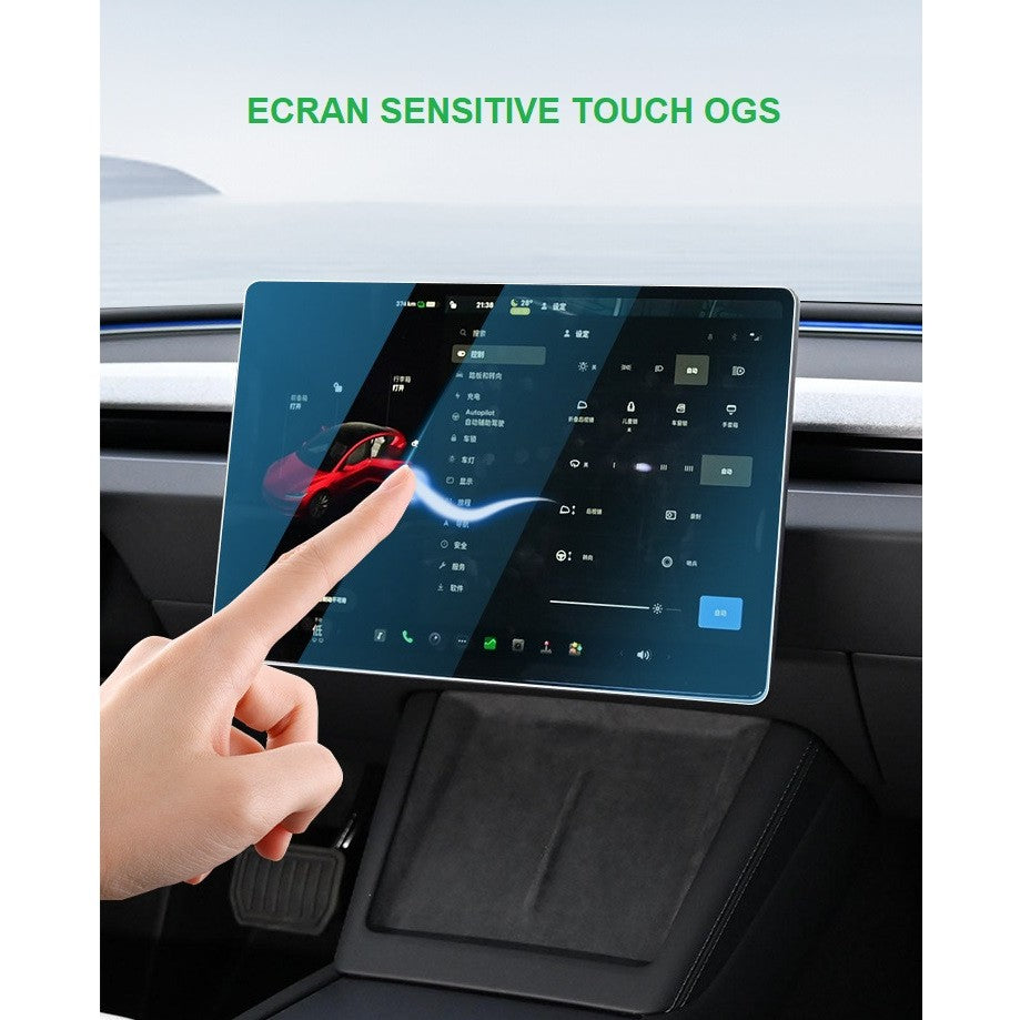 Folie de Sticla Securizata, Flippy, Compatibila cu Tesla Model 3 / Tesla Model Y, Ecran Frontal, 4K Ultra HD,