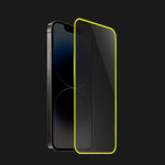 Folie de Sticla Securizata pentru Apple iPhone 15, Flippy, Luminous, Margine Fosforescenta Neon din Silicon, Mat,