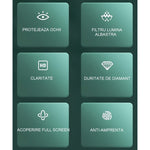 Folie de Sticla Securizata pentru Apple iPhone 15 Plus, Flippy, Lumina Verde Anti-Blue Ray, Auto-Aplicare, Protectie