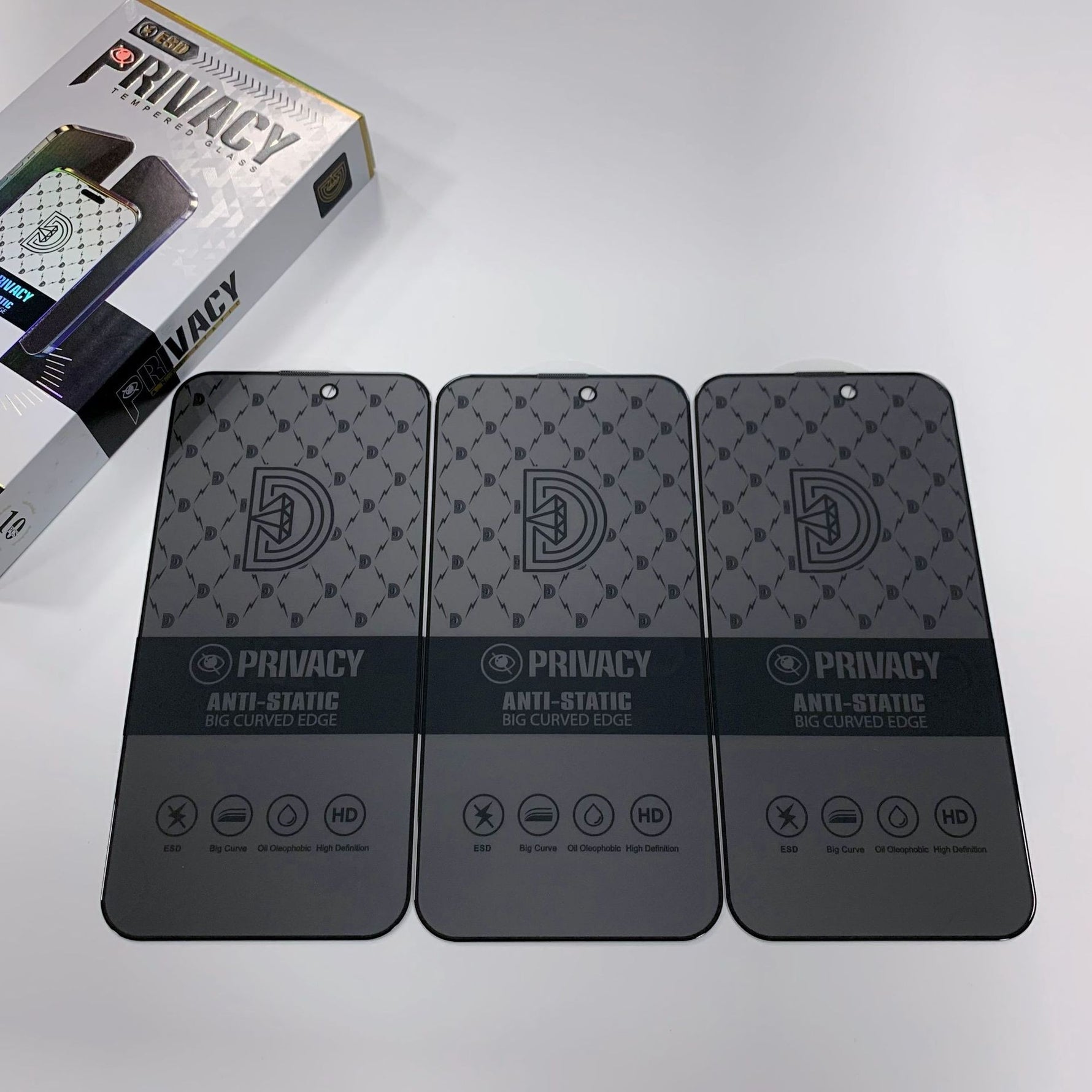 Folie de Sticla Securizata pentru Apple iPhone 15 Plus, Flippy, Privacy Diamond, Vizibilitate HD, Protectie Completa