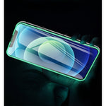 Folie de Sticla Securizata pentru Apple iPhone 15 Pro, Flippy, Luminous, Margine Fosforescenta Neon din Silicon, Mat,