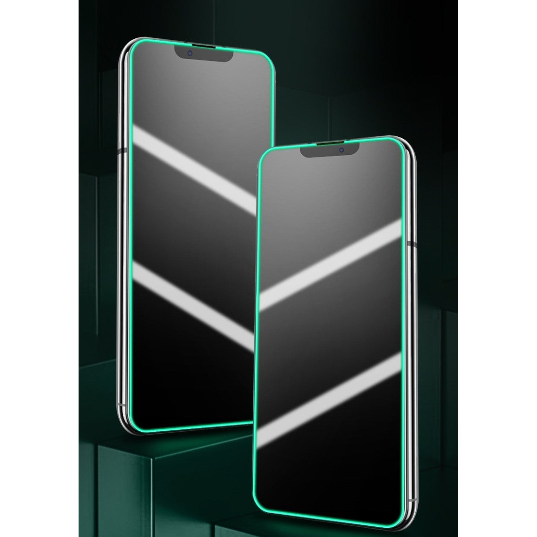 Folie de Sticla Securizata pentru Apple iPhone 15 Pro, Flippy, Luminous, Margine Fosforescenta Neon din Silicon, Mat,