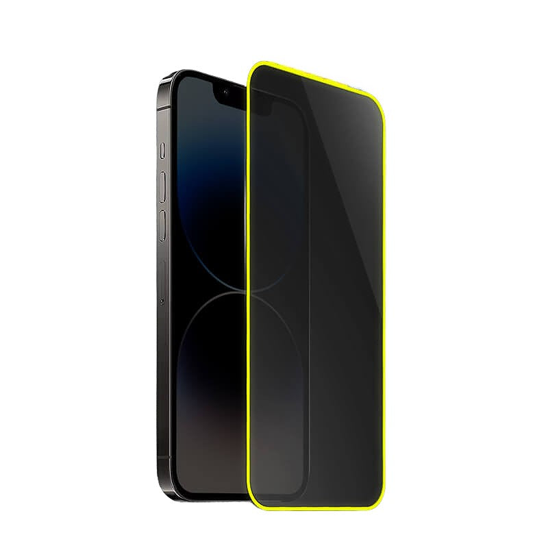 Folie de Sticla Securizata pentru Apple iPhone 15 Pro, Flippy, Luminous, Margine Fosforescenta Neon din Silicon, Mat,