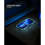 Folie de Sticla Securizata pentru Apple iPhone 15 Pro Max, Flippy, Luminous, Margine Fosforescenta Neon din Silicon,