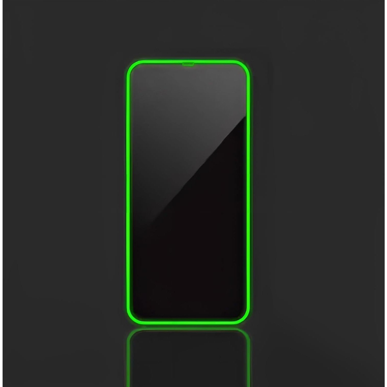 Folie de Sticla Securizata pentru Apple iPhone 15 Pro Max, Flippy, Luminous, Margine Fosforescenta Neon din Silicon,