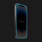 Folie de Sticla Securizata pentru Apple iPhone 15 Pro Max, Flippy, Luminous, Margine Fosforescenta Neon din Silicon,