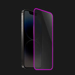 Folie de Sticla Securizata pentru Apple iPhone 15 Pro Max, Flippy, Luminous, Margine Fosforescenta Neon din Silicon,