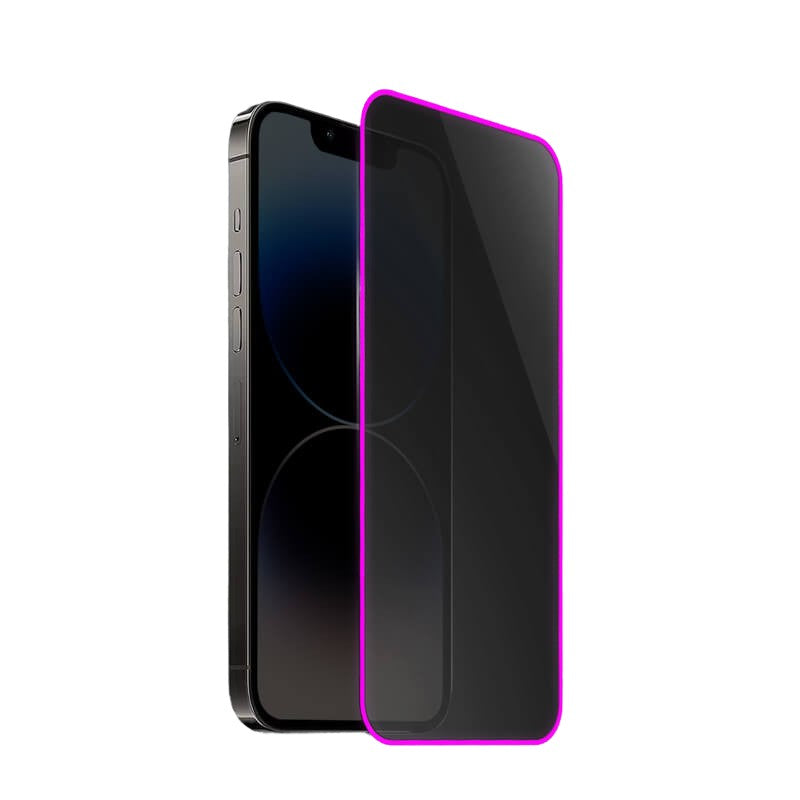 Folie de Sticla Securizata pentru Apple iPhone 15 Pro Max, Flippy, Luminous, Margine Fosforescenta Neon din Silicon,