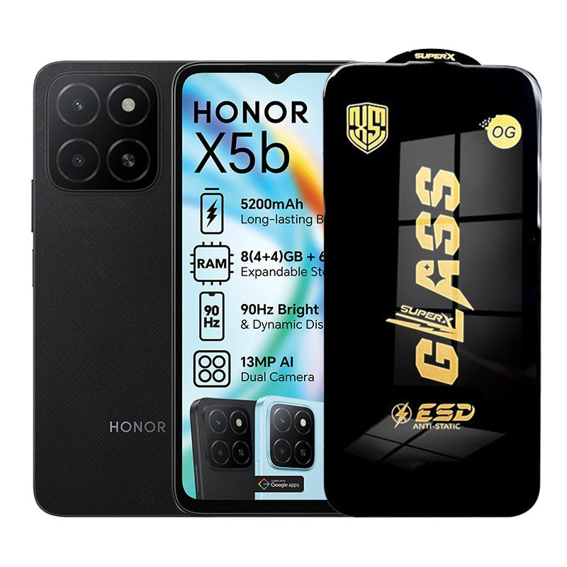 Folie de Protectie pentru Honor X5b, Flippy, Sticla Securizata ESD, Margini Negre, Rezistenta la Zgirieturi,