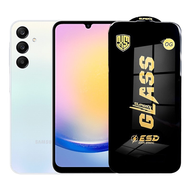 Folie de Protectie pentru Samsung Galaxy A25, Flippy, Sticla Securizata ESD, Margini Negre, Rezistenta la Zgirieturi,