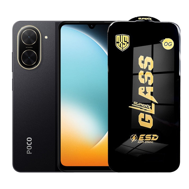 Folie de Protectie pentru Xiaomi Poco C71, Flippy, Sticla Securizata ESD, Margini Negre, Rezistenta la Zgirieturi,