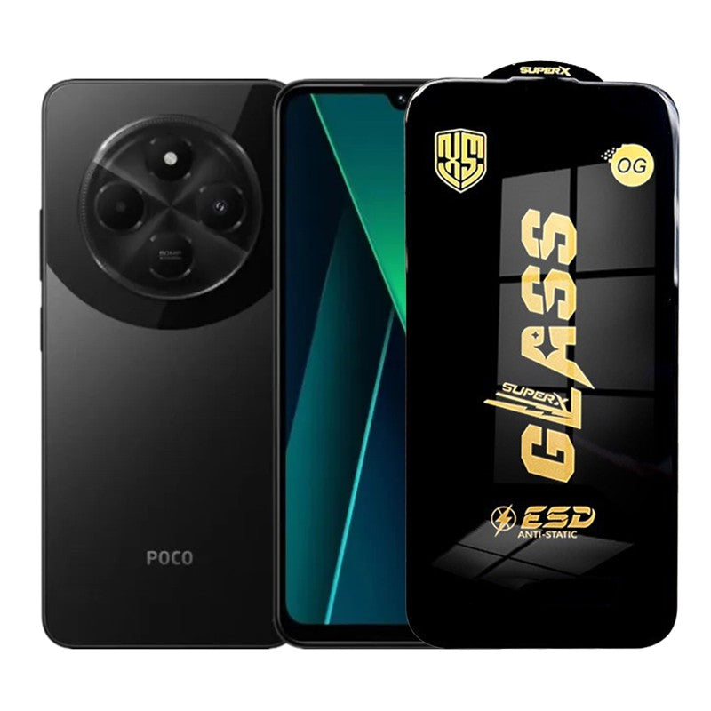 Folie de Protectie pentru Xiaomi Poco C75, Flippy, Sticla Securizata ESD, Margini Negre, Rezistenta la Zgirieturi,