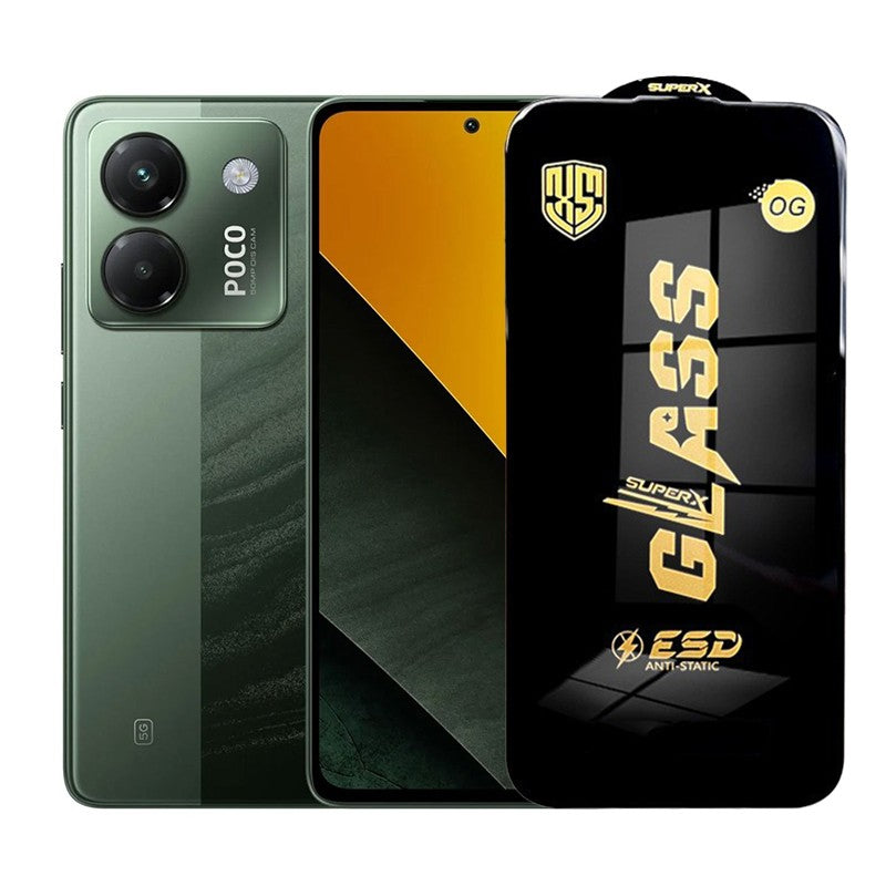 Folie de Protectie pentru Xiaomi Poco M7 Pro, Flippy, Sticla Securizata ESD, Margini Negre, Rezistenta la Zgirieturi,