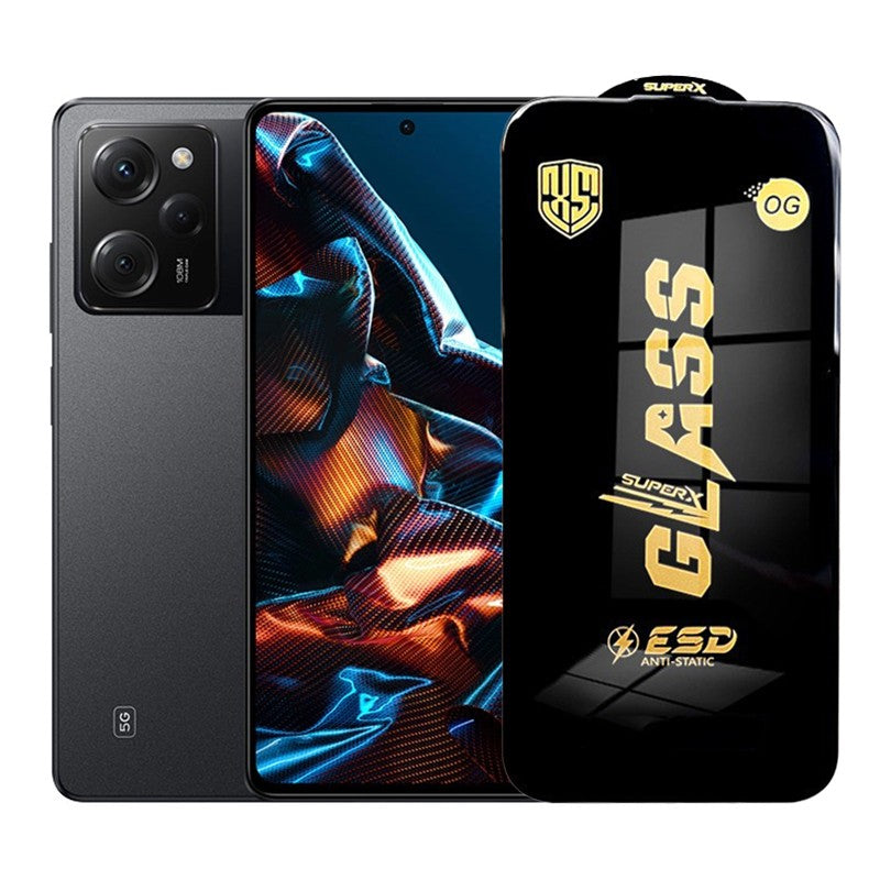 Folie de Protectie pentru Xiaomi Poco X5 Pro, Flippy, Sticla Securizata ESD, Margini Negre, Rezistenta la Zgirieturi,