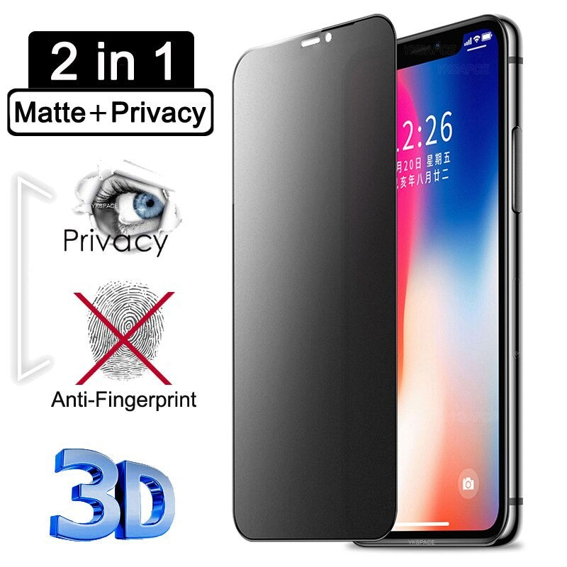 Folie protectie Flippy pentru iPhone 14 Plus, Sticla securizata, temperata, duritate 9H, Privacy Matte 360,