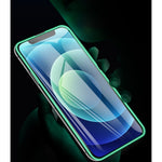 Folie Sticla Securizata Flippy, Luminous, compatibila cu Apple iPhone 13, Margine fosforescenta verde