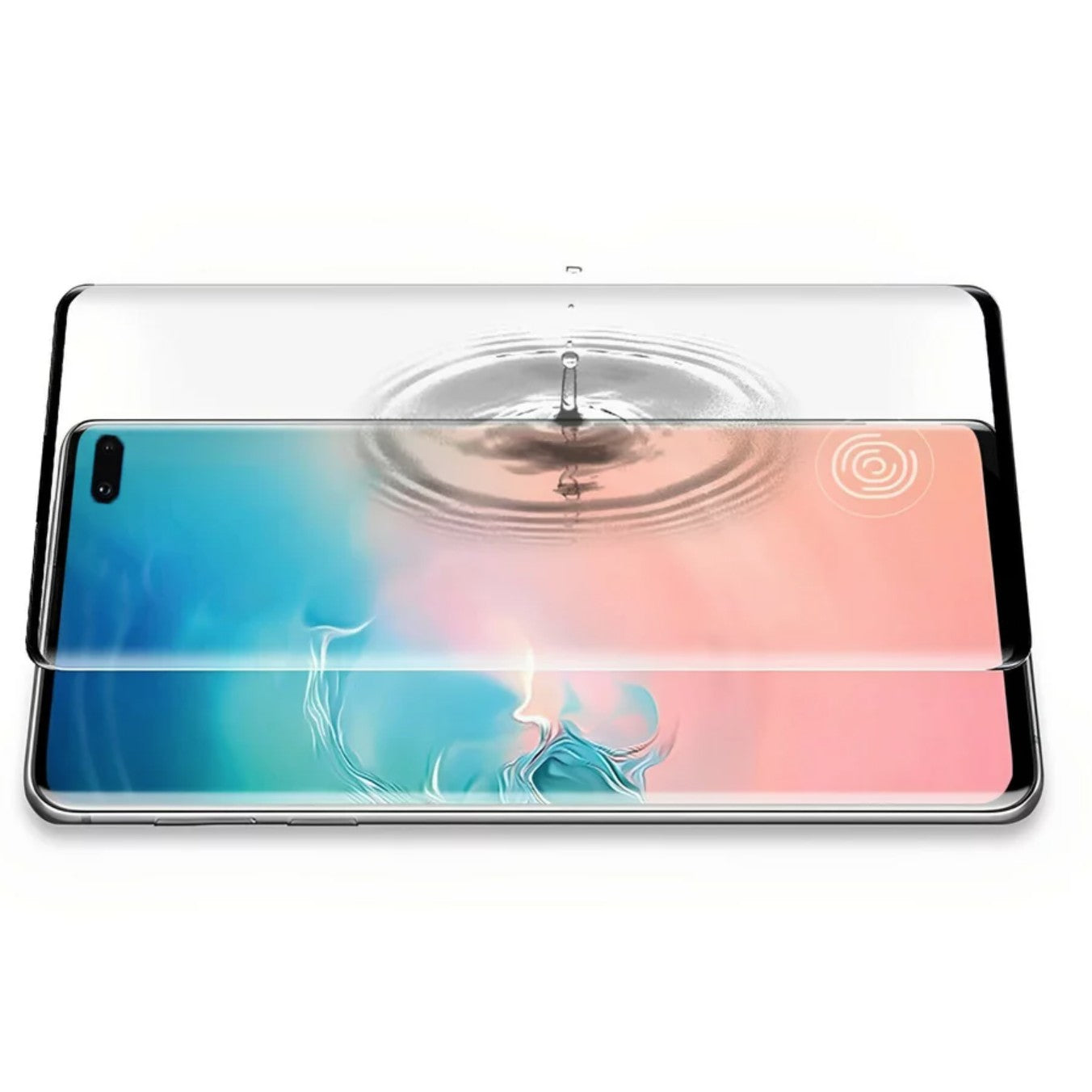 Folie Sticla Securizata Curbata Flippy pentru Samsung S10 Plus cu recunoastere a amprentelor digitale, 9H, lipici