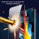 Folie Sticla Securizata Flippy compatibil cu Apple iPhone 15 Pro Max, Full Glue Negru