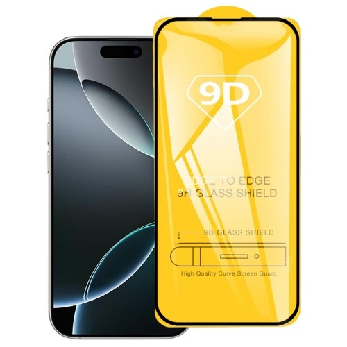 Folie Sticla Securizata, Flippy, Compatibila cu Apple iPhone 16 Pro, Full Cover 9D, HD, Margini Negre, Transparenta
