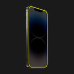 Folie de Sticla Securizata pentru Apple iPhone 15 Pro Max, Flippy, Luminous, Margine Fosforescenta Neon din Silicon,