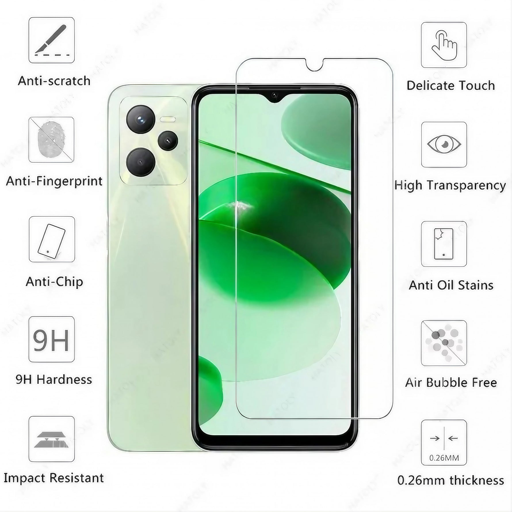 Folie Sticla Securizata, Flippy, Pentru Realme C53, Full Glue, Margini Negre, Transparent