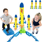 Jucarie pentru Copii, Flippy, Lansator de Rachete cu Piciorul, un Singur Lansator, 3 Rachete cu Lumini, 40.5 cm