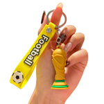 Breloc Chei, Flippy, Model Trofeu, Mascota de Fotbal, Cupa Mondiala, Accesoriu Pentru Chei si Rucsac, Cauciuc Moale, 26