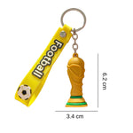 Breloc Chei, Flippy, Model Trofeu, Mascota de Fotbal, Cupa Mondiala, Accesoriu Pentru Chei si Rucsac, Cauciuc Moale, 26