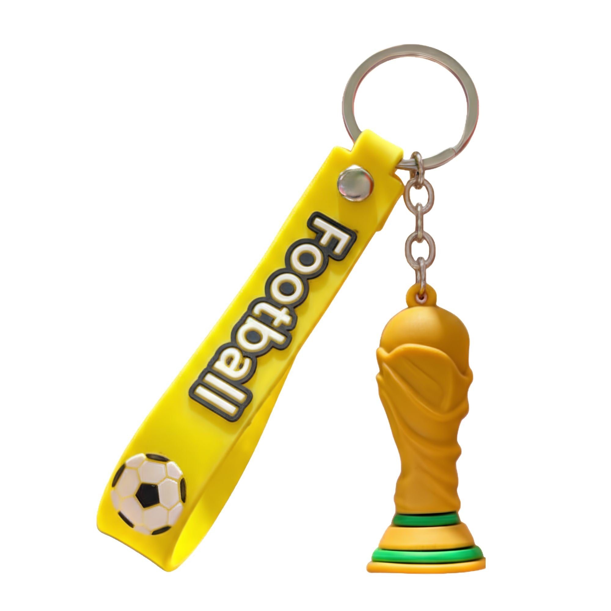 Breloc Chei, Flippy, Model Trofeu, Mascota de Fotbal, Cupa Mondiala, Accesoriu Pentru Chei si Rucsac, Cauciuc Moale, 26