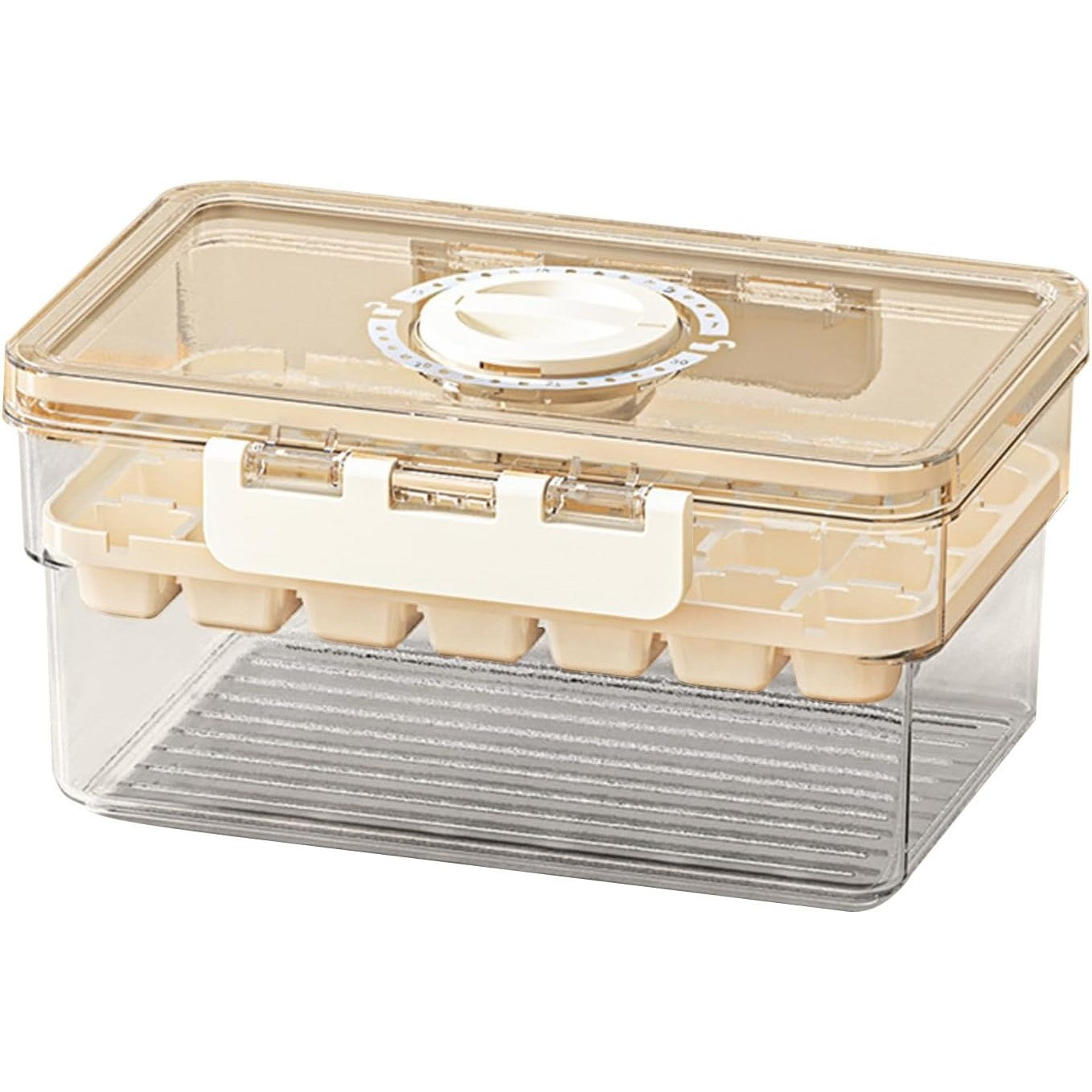 Forma de Gheata, Flippy, un Strat, Inchidere Etans, din PP+PET, 19 x 12 x 9.5 cm, Bej