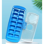 Forma pentru cuburi de gheata Flippy, 14 cuburi, reutilizabil, plastic alimentar, cu capac, orificiu umplere,