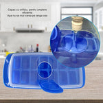 Forma pentru cuburi de gheata Flippy, 14 cuburi, reutilizabil, plastic alimentar, cu capac, orificiu umplere,