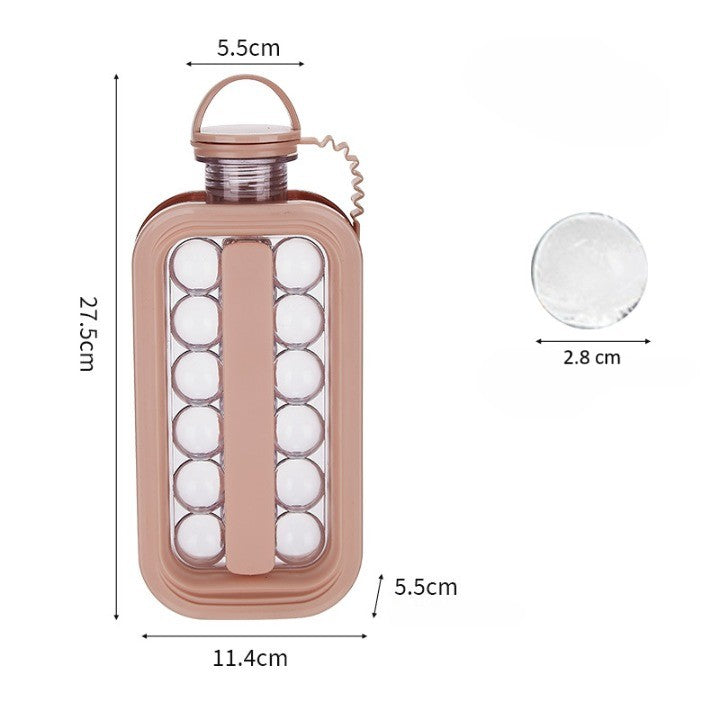 Forma pentru Gheata 2 in 1 Portabila, Flippy, sub Forma de Sticla, Sfere, Diametru 3 cm, Multifunctional, 17 Bilute,