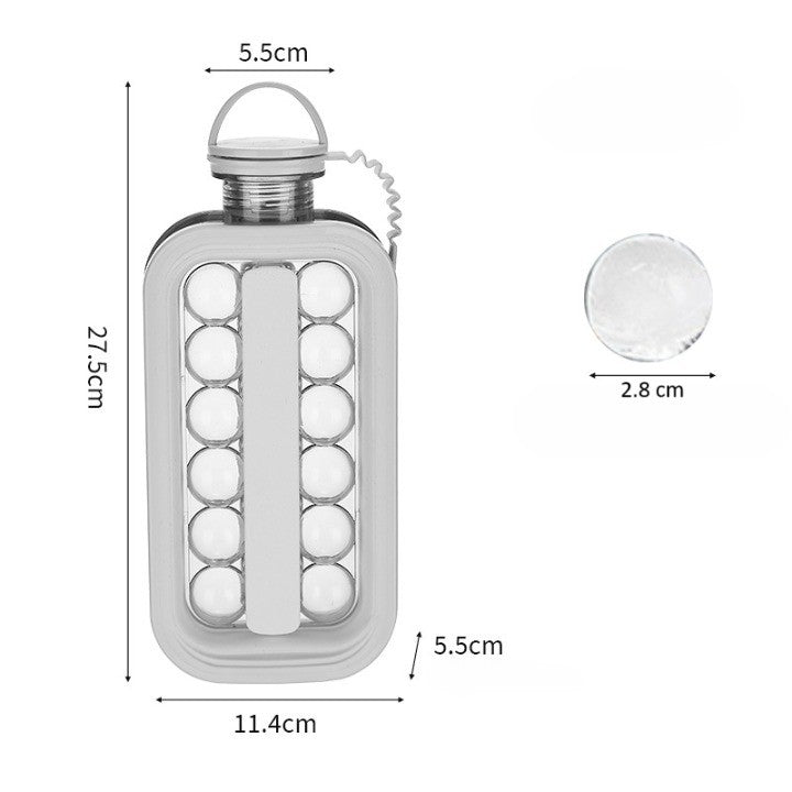 Forma pentru Gheata 2 in 1 Portabila, Flippy, Tavita sub Forma de Sticla, Diametru 3 cm, Multifunctional, 17 Bilute de