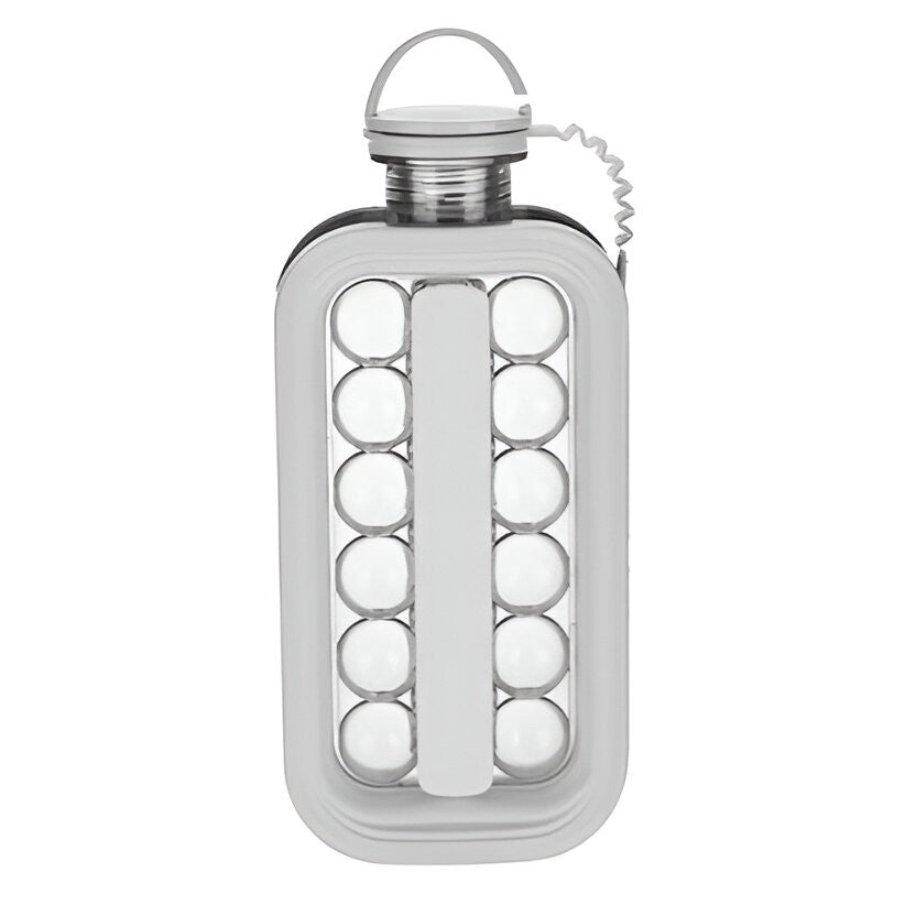 Forma pentru Gheata 2 in 1 Portabila, Flippy, Tavita sub Forma de Sticla, Diametru 3 cm, Multifunctional, 17 Bilute de