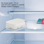 Forma pentru gheata cu presa Flippy, din silicon alimentar, 6 cuburi, caserola pentru depozitare, usor de folosit si