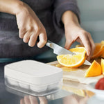 Forma pentru gheata cu presa Flippy, din silicon alimentar, 6 cuburi, caserola pentru depozitare, usor de folosit si