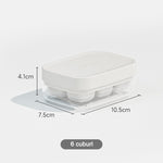 Forma pentru gheata cu presa Flippy, din silicon alimentar, 6 cuburi, caserola pentru depozitare, usor de folosit si