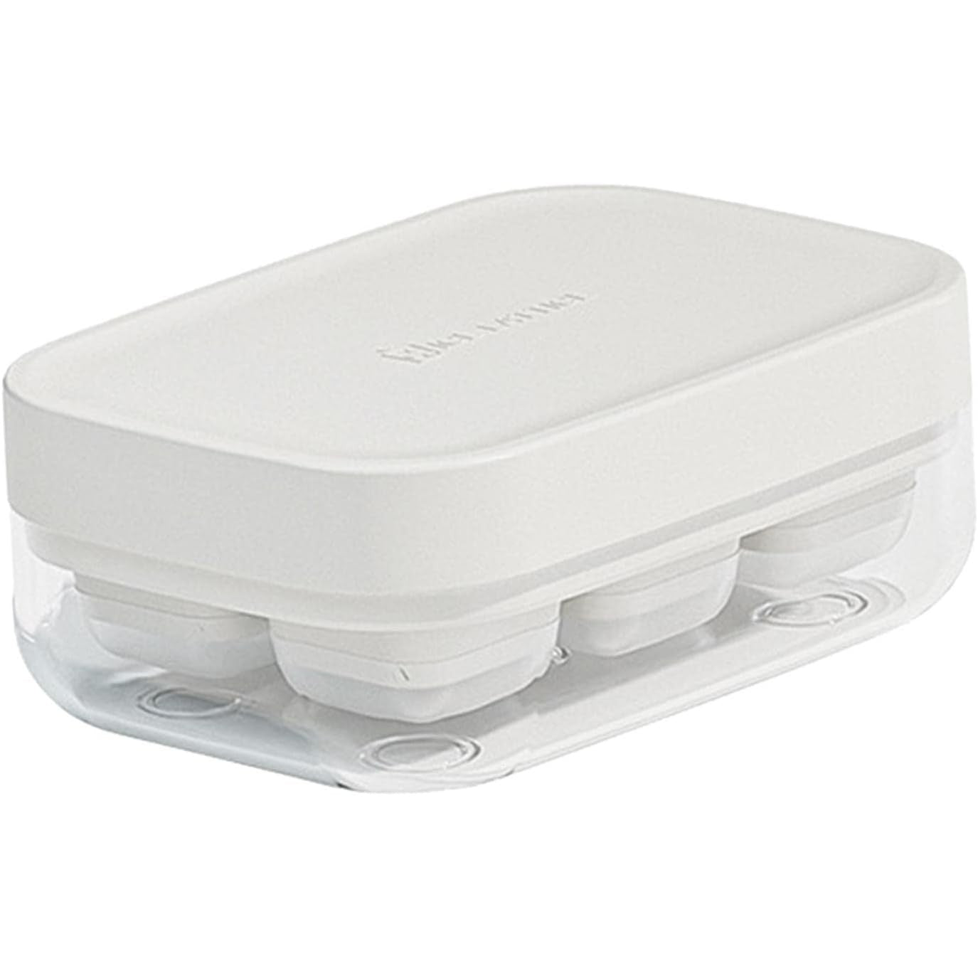 Forma pentru gheata cu presa Flippy, din silicon alimentar, 6 cuburi, caserola pentru depozitare, usor de folosit si